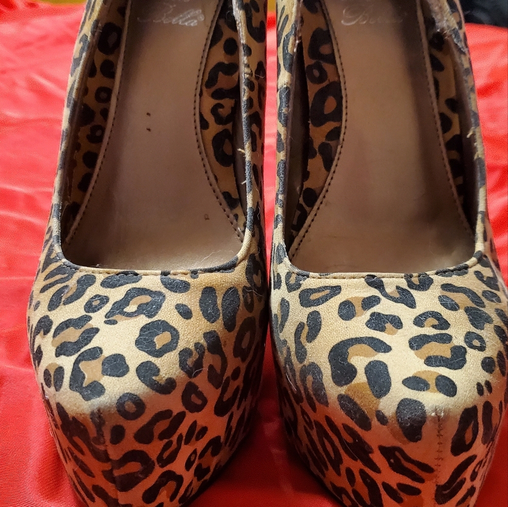 Leopard Print Platform Stilettos - image 4